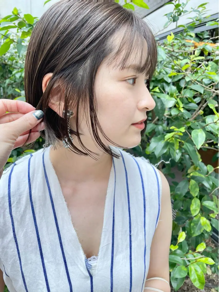 ミディアム カラー パーマ ヘアアレンジ メンズ キッズ ネイル マツエク・マツパ グレージュ ボブ tatsumi/ボブ ウルフ/レイヤーのヘアスタイル