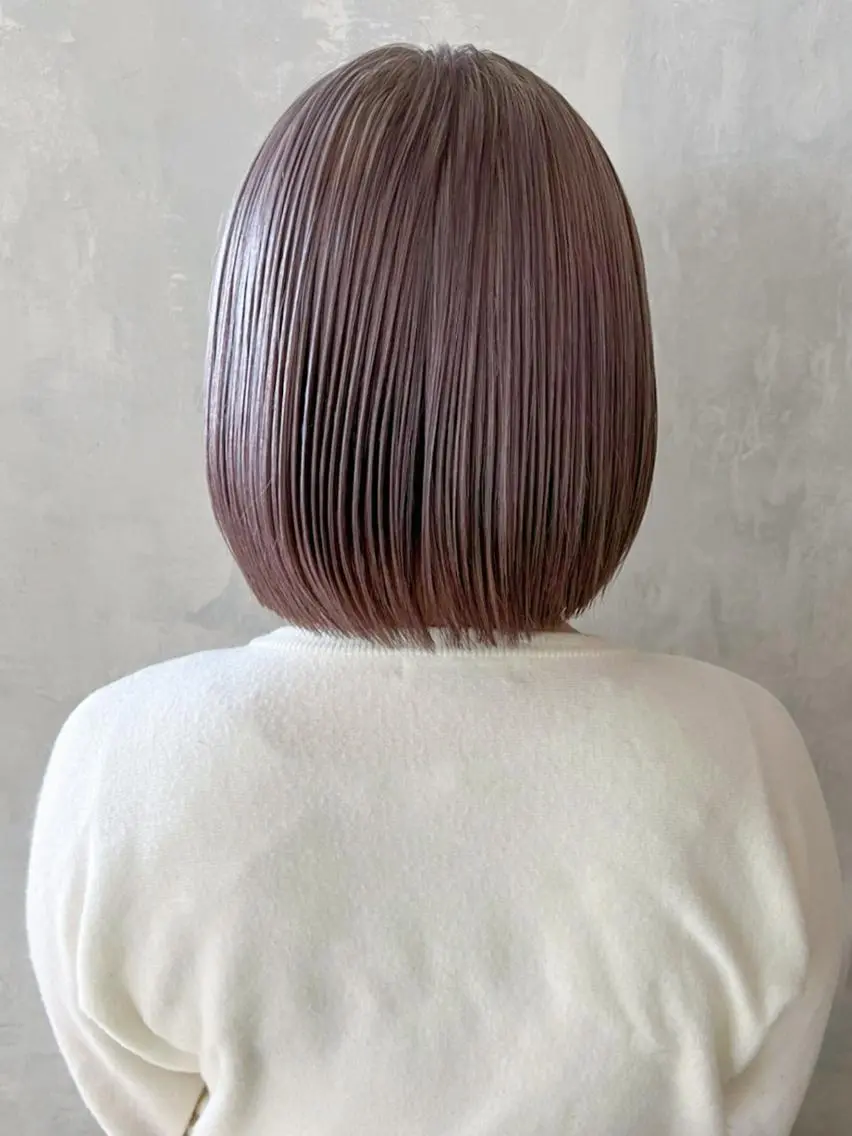 ミディアム カラー パーマ ヘアアレンジ ラベンダーカラー ボブ カット ヘアカラー トリートメント ITbyALBUM 浦和店のヘアスタイル