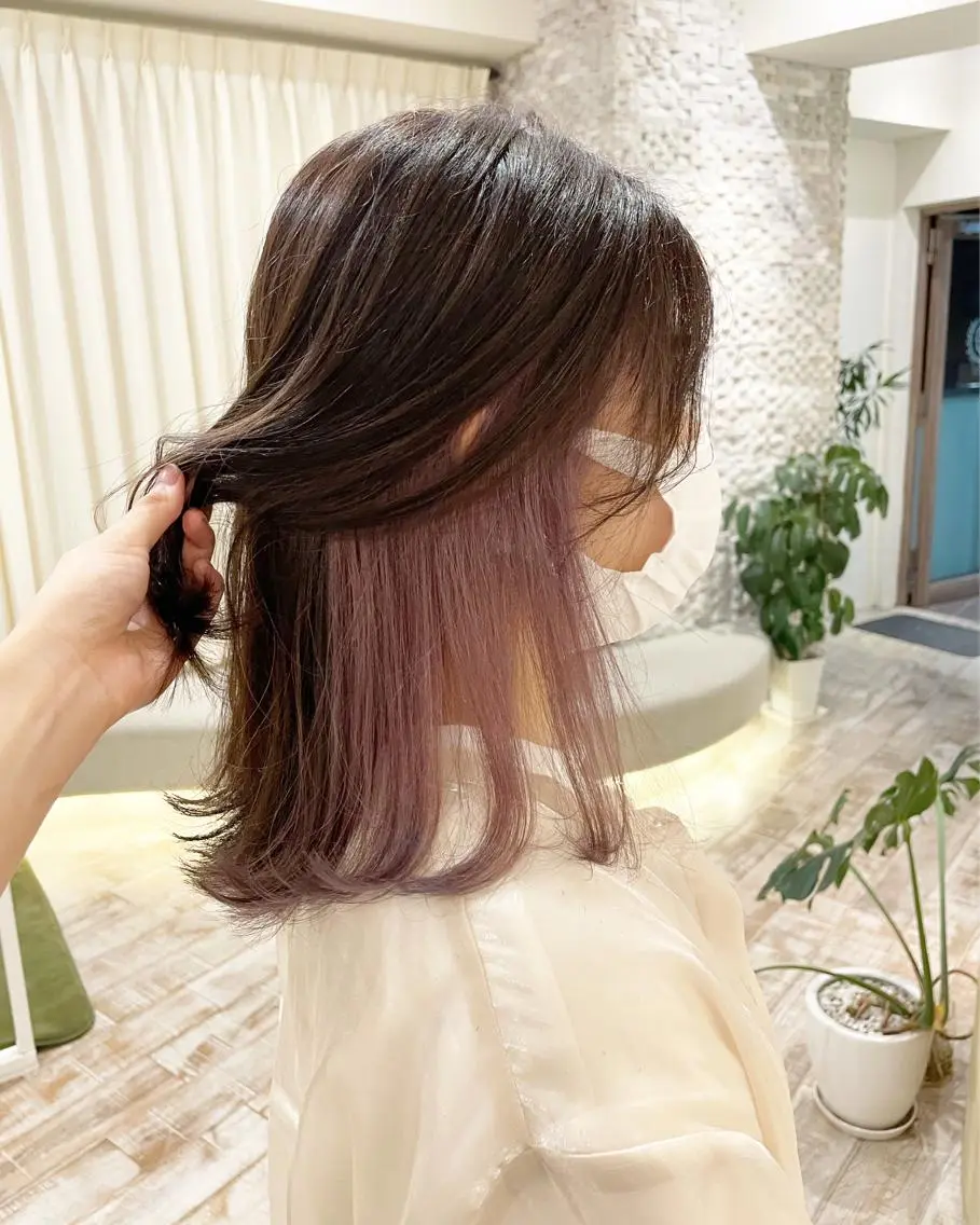 カラー ブリーチ インナーカラー fumi 韓国hairのヘアスタイル