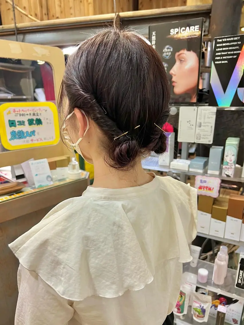 ミディアム カラー ヘアアレンジ ピンクカラー ピンクパープル パープルカラー 「sumi」 AMIのヘアスタイル
