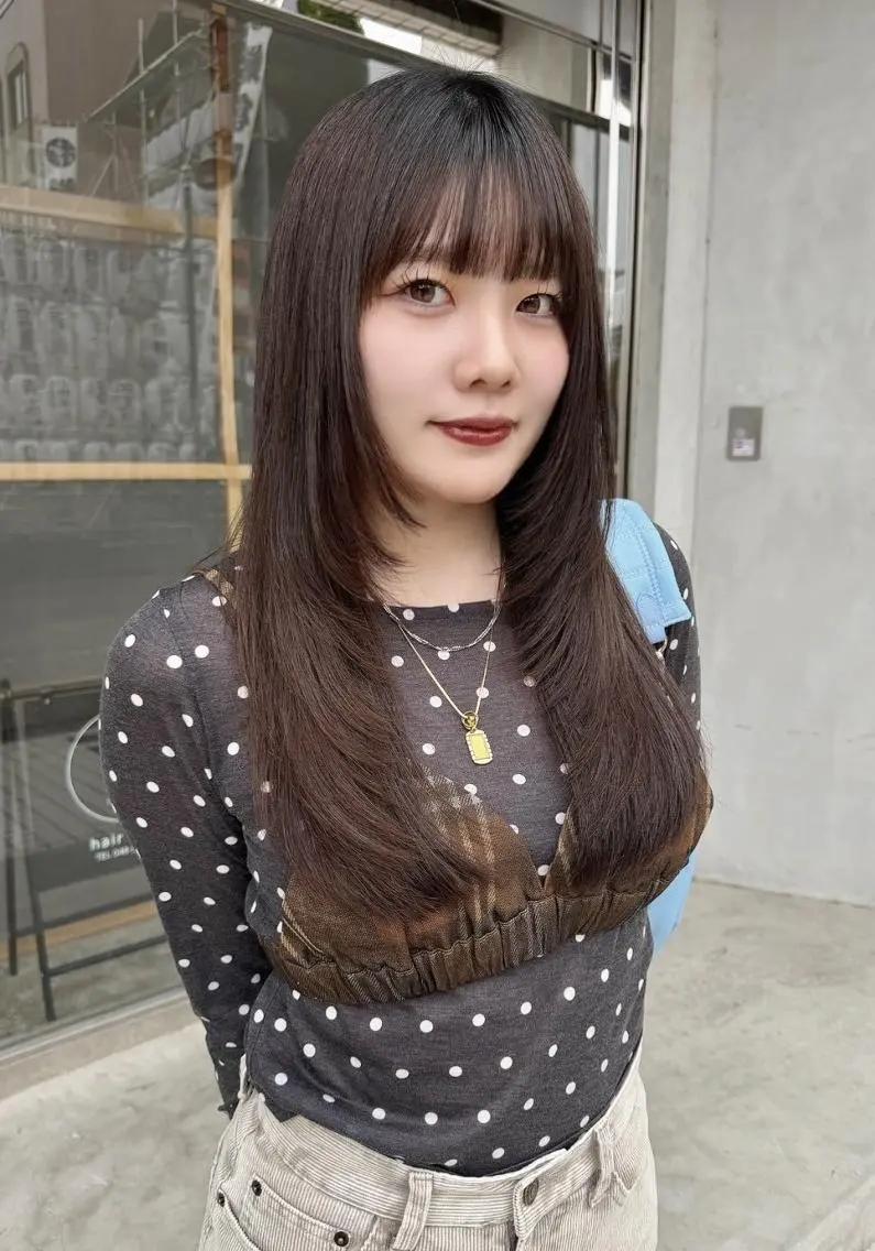 ロング カラー ハッシュカット レイヤーカット カット ヘアカラー トリートメント 韓国/ボブ/まつパ 🩰aikaのヘアスタイル