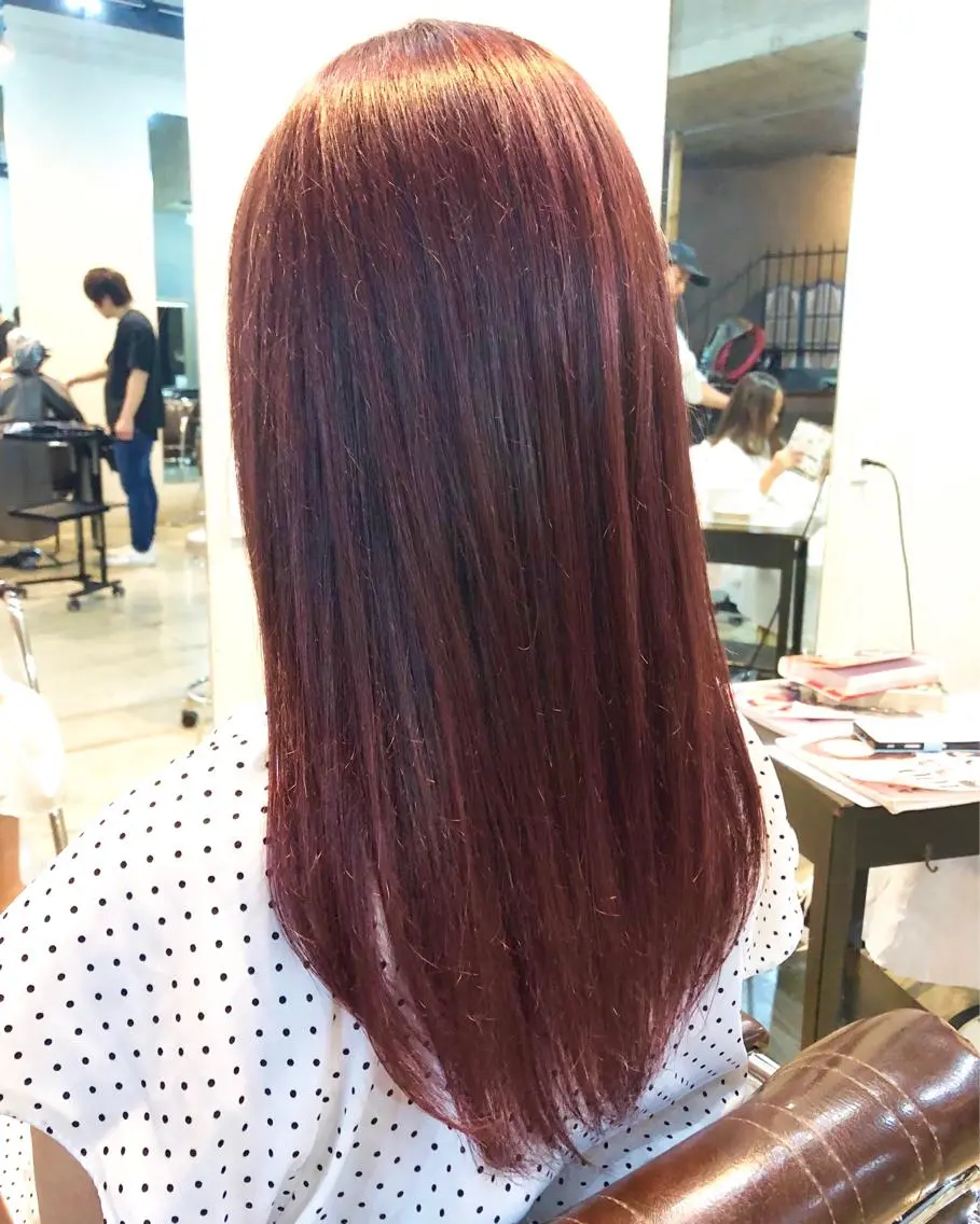 カラー ボルドーカラー 後藤 陽花子のヘアスタイル