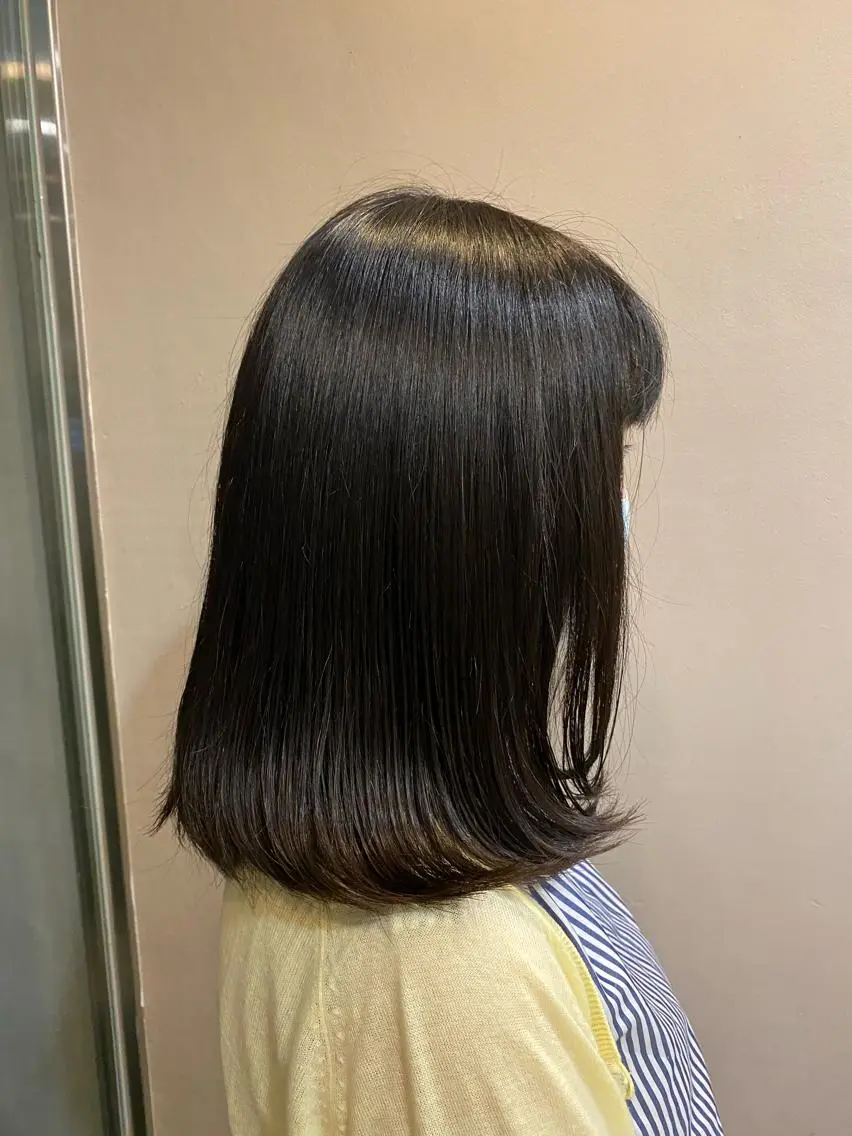 ミディアム ヘアアレンジ 金ウンス 髪質改善カラーのヘアスタイル