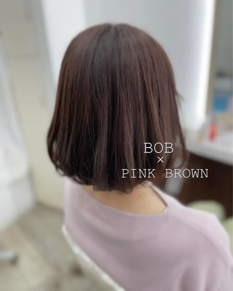 ミディアム カラー ピンクカラー ボブ いけがみ ゆかなのヘアスタイル