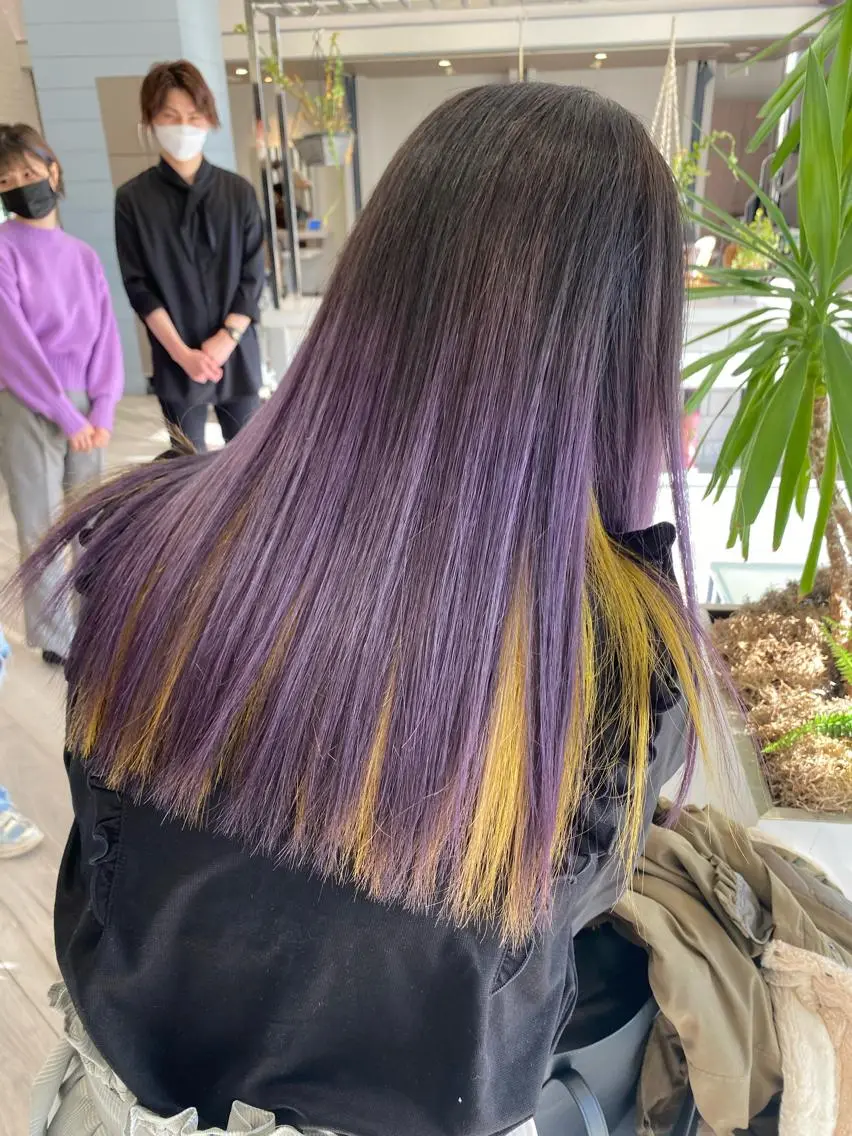 ロング カラー インナーカラー ヘアカラー 渡辺　亮/ 白髪ぼかし/髪質改善のヘアスタイル