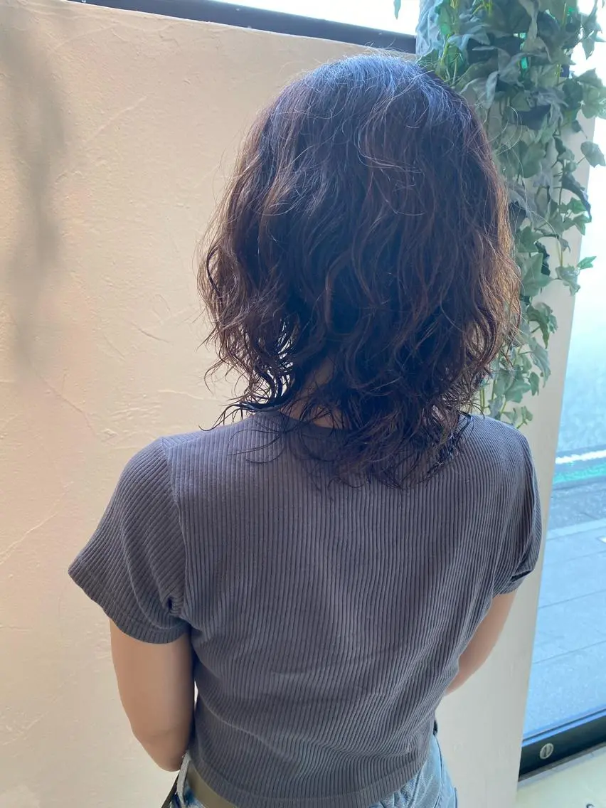 ミディアム パーマ カット パーマ 菊池大一 溝の口パーマのヘアスタイル
