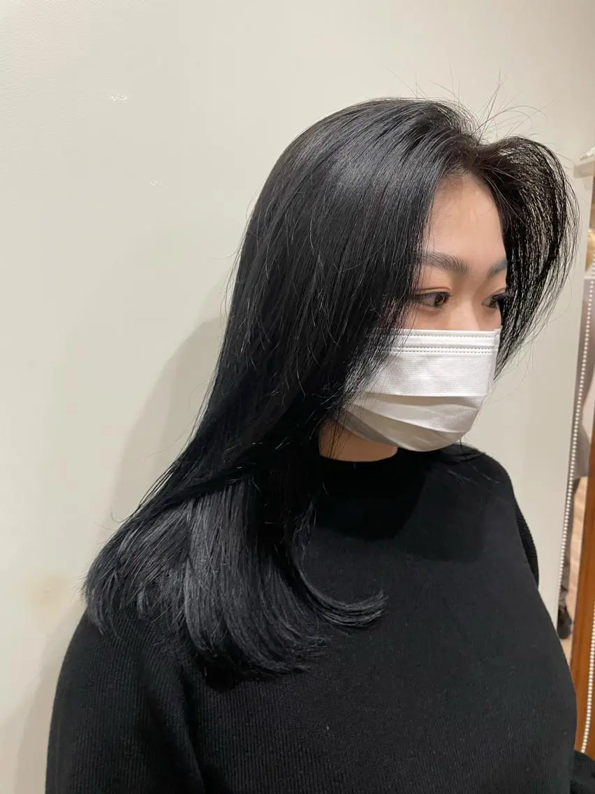 カラー 黒髪 ナチュラルブラック ら んのヘアスタイル