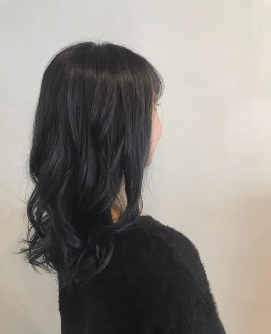 セミロング カラー ブルーカラー ブルーグレー ブルーグレージュ グレージュ mayo 🐄🌈のヘアスタイル