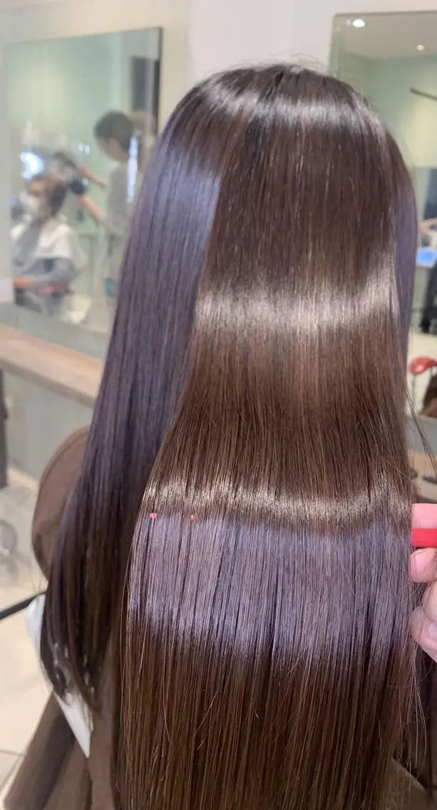 ロング パーマ ストレートパーマ 片山 果美のヘアスタイル