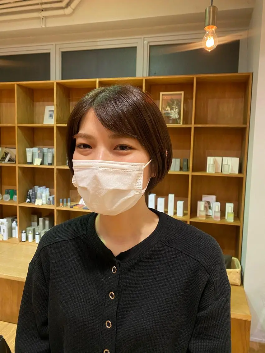 ショート ショートヘア カット トリートメント 大人可愛い♡コテ巻き パーマ🌼杉田 萌恵のヘアスタイル