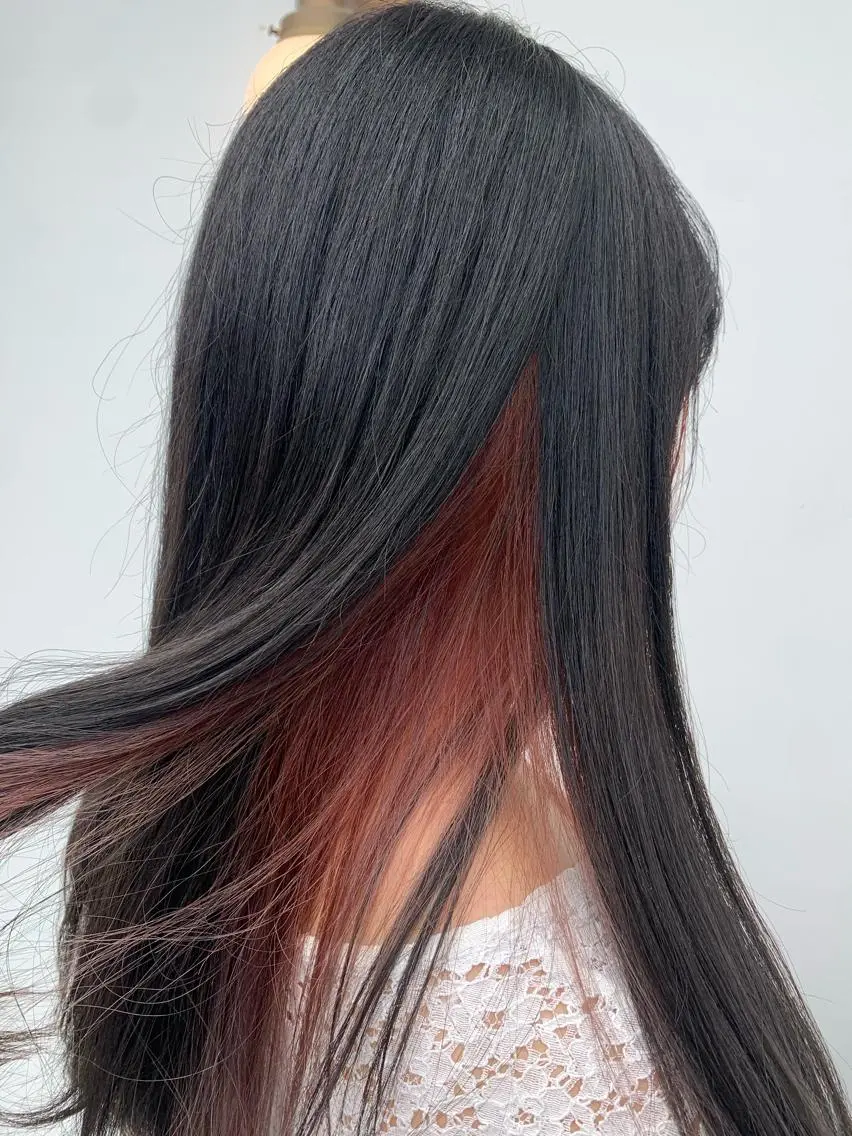 セミロング カラー インナーカラー ピンクカラー パープルカラー ヘアカラー 中目黒🌼 🌼ハナのヘアスタイル