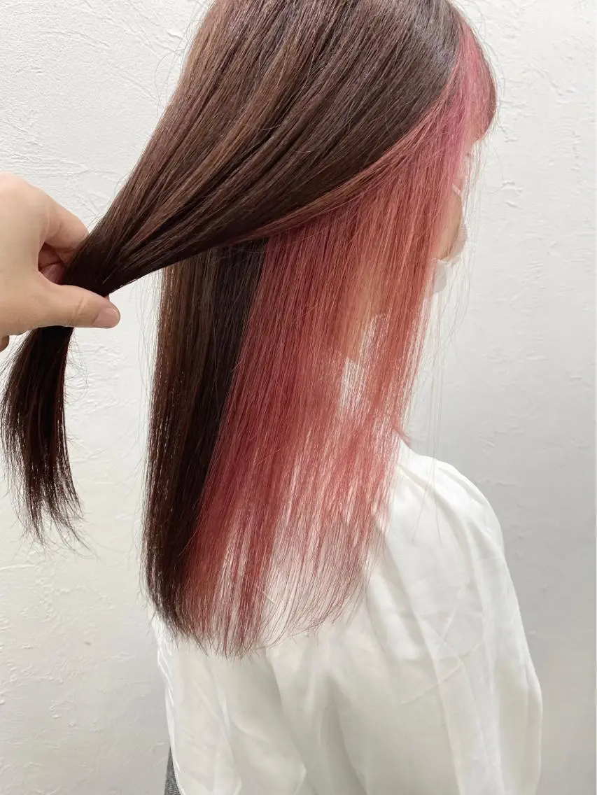カラー ブリーチ ピンクカラー ブリーチダブルカラー 【koide】のヘアスタイル