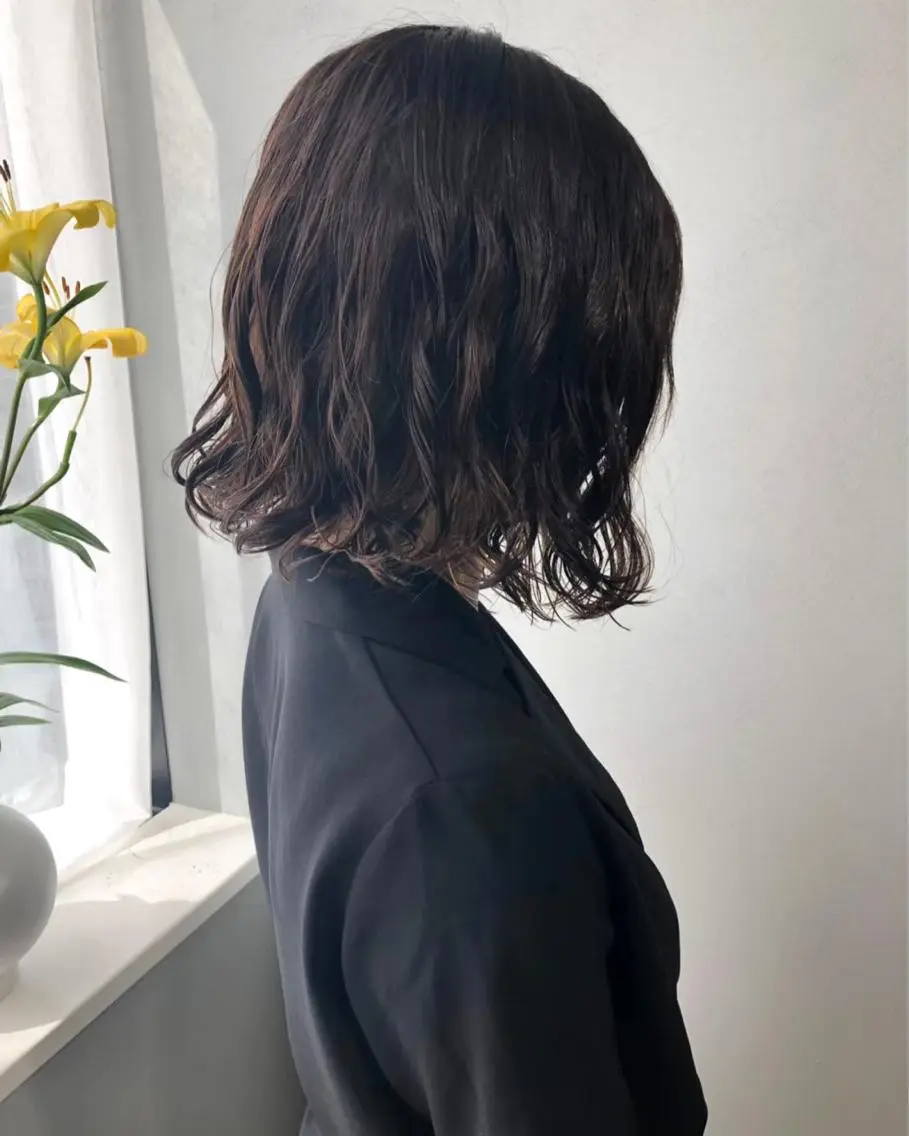 ミディアム パーマ ボブパーマコテ巻き風 パーマNo1深江秀平のヘアスタイル