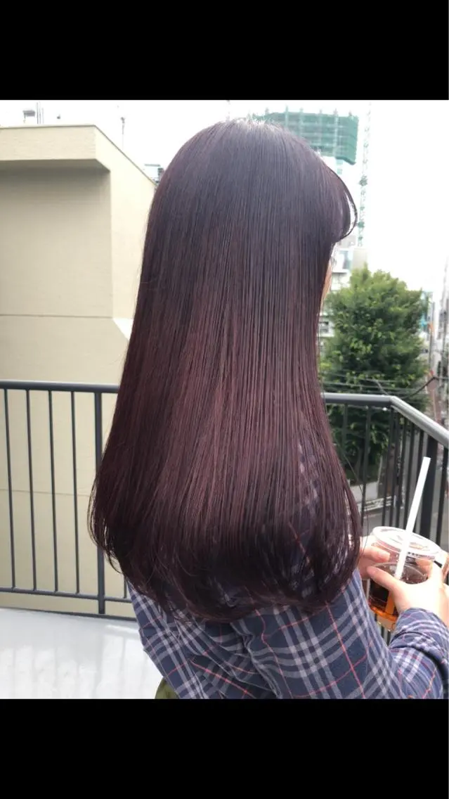 ロング カラー ボルドーカラー MIYU💋💖 〈XENA渋谷本店〉のヘアスタイル
