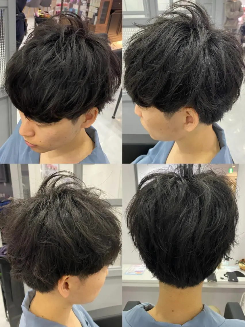 ショート カラー パーマ ヘアアレンジ メンズ 🔥メンズパーマ 特化 渡辺一翔のヘアスタイル