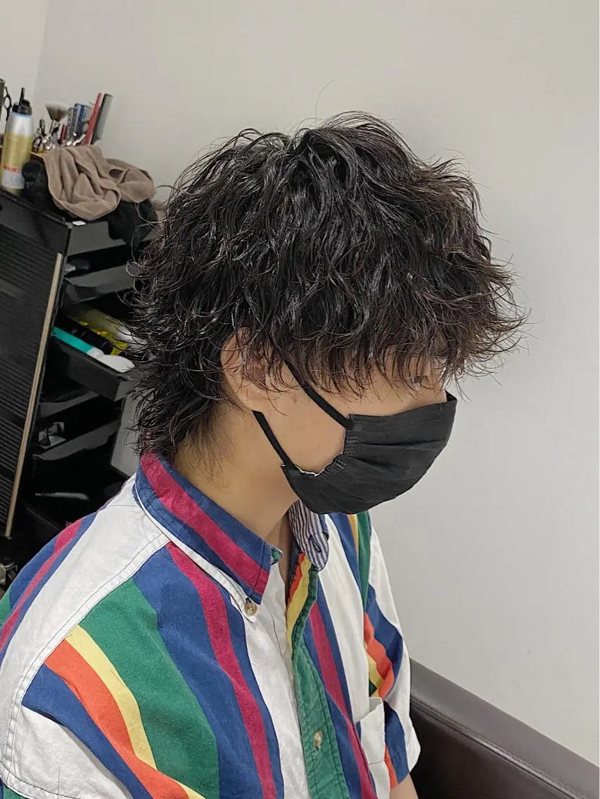 ショート パーマ メンズ 原田 涼矢のヘアスタイル
