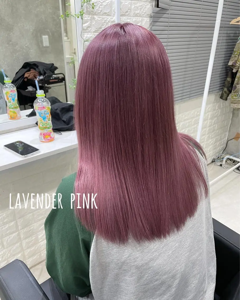 ミディアム カラー ラベンダーカラー ラベンダーピンク ピンクカラー ヘアカラー トリートメント にしき さんのヘアスタイル