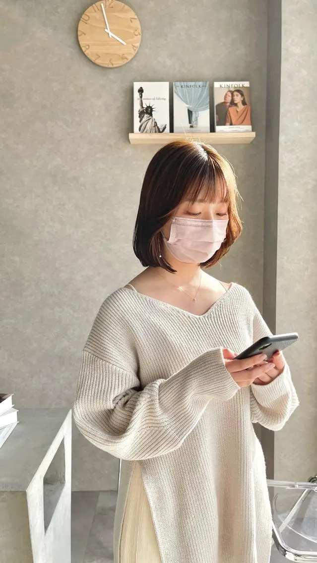 ミディアム カラー カット ヘアカラー トリートメント 一ノ瀬 暁のヘアスタイル
