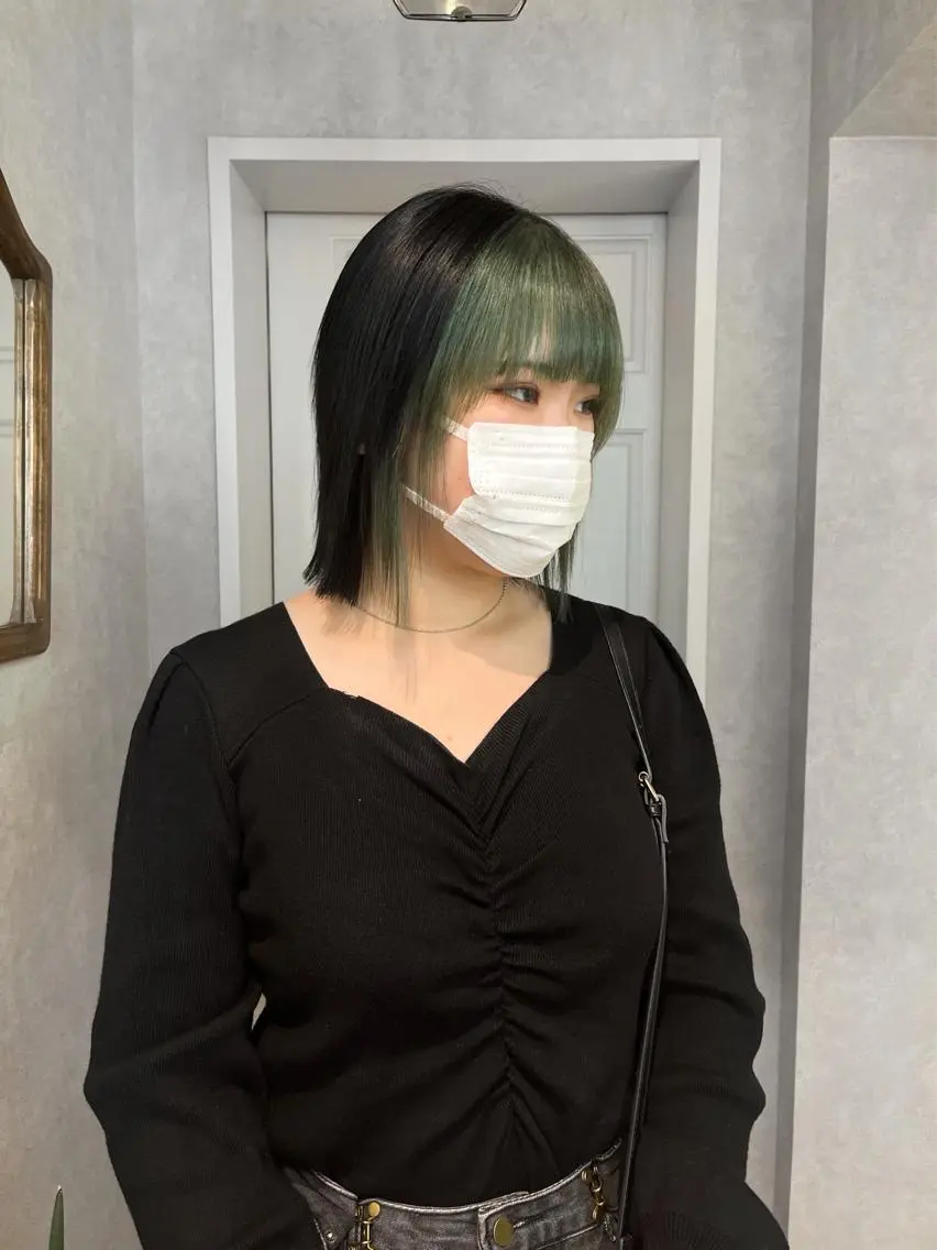 ショート カラー ミント ミントグリーン ヘアセット🎀パーマ Tsubasaのヘアスタイル
