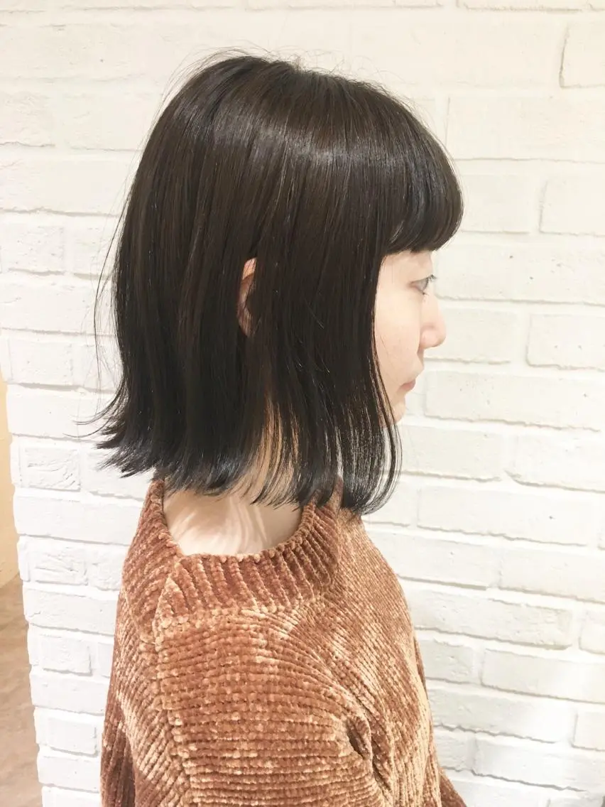 ミディアム カラー アッシュ イルミナカラー シノザキ/薬院/ボブ /ショート/髪質改善のヘアスタイル