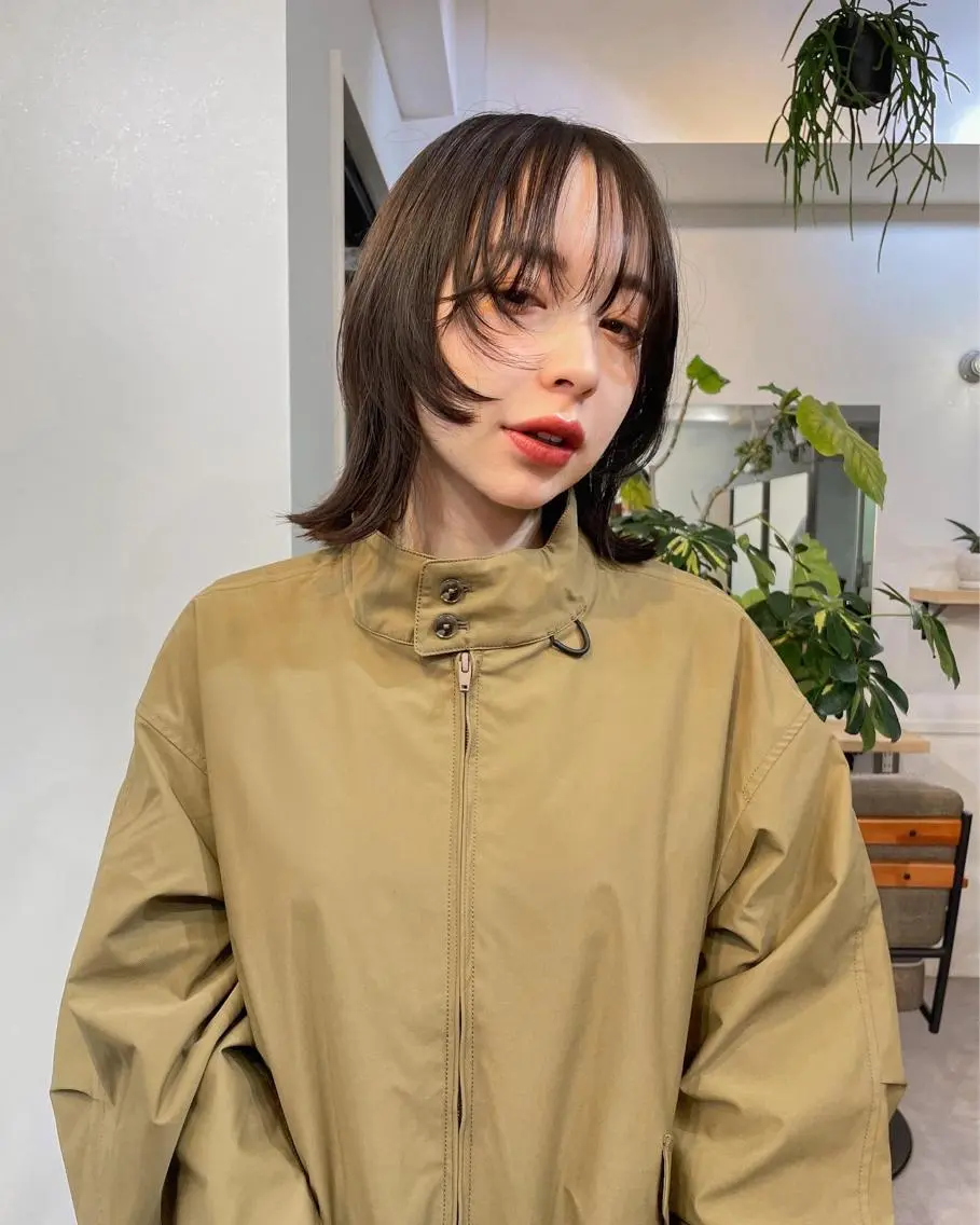 ショート カラー ボブ ウルフカット ウルフボブ メンズカット メンズパーマのヘアスタイル