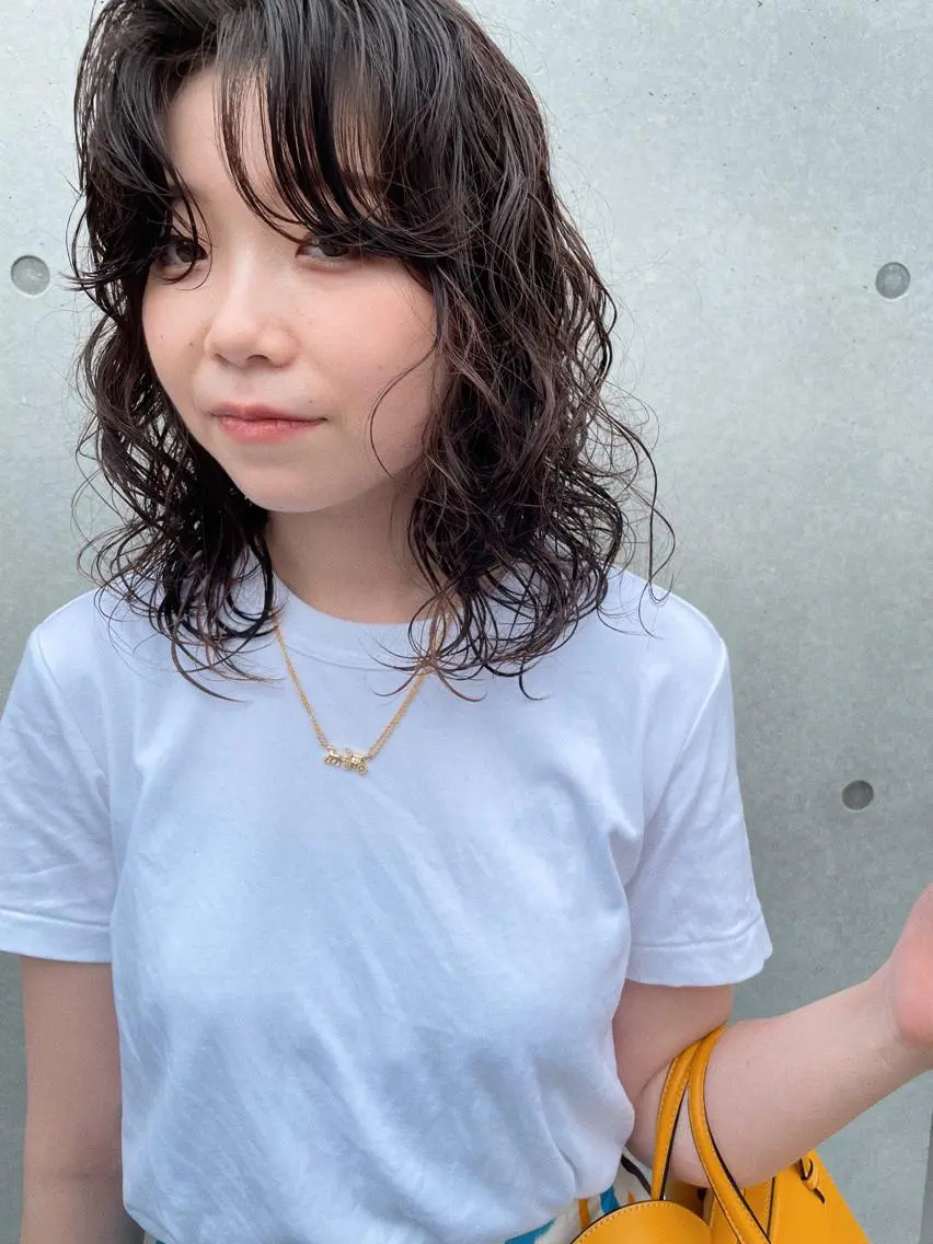 ミディアム カラー カット パーマ トリートメント センスをお届けします 大谷将生infpのヘアスタイル