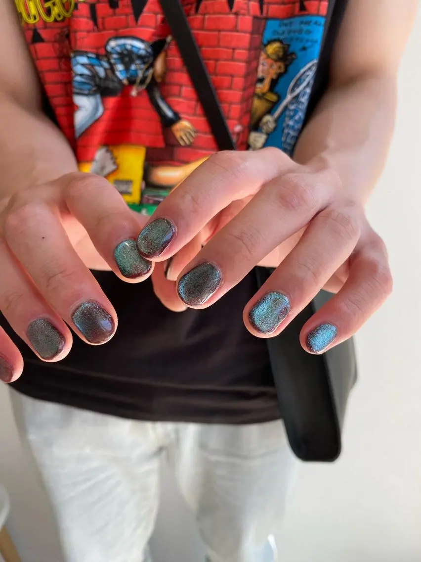 ネイル オーロラネイル マグネットネイル メンズネイル ニュアンスネイル オフィスネイル 草加ニュアンスネイル 🌚hersのネイルデザイン