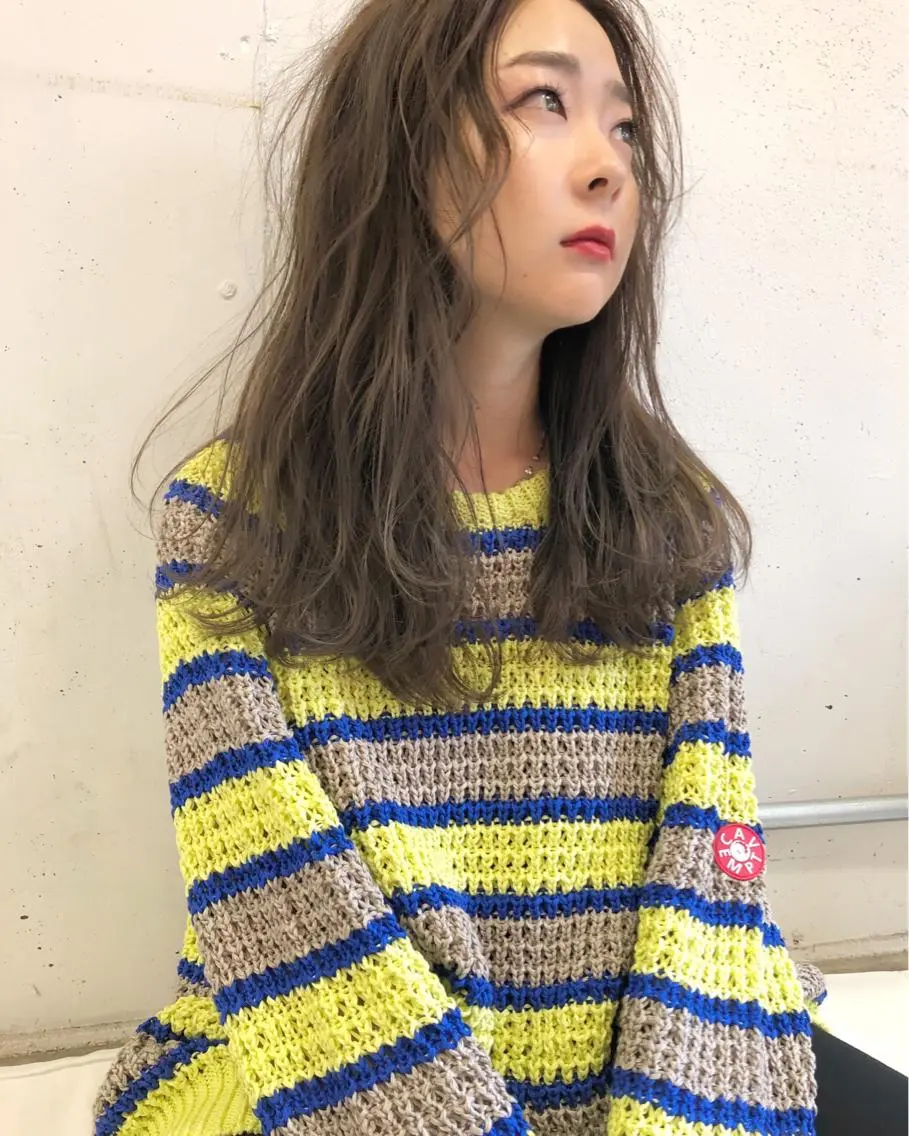 ロング カラー ベージュカラー ブリーチ ケアブリーチ ミルクティーベージュ Pia ツボイ ケイタのヘアスタイル