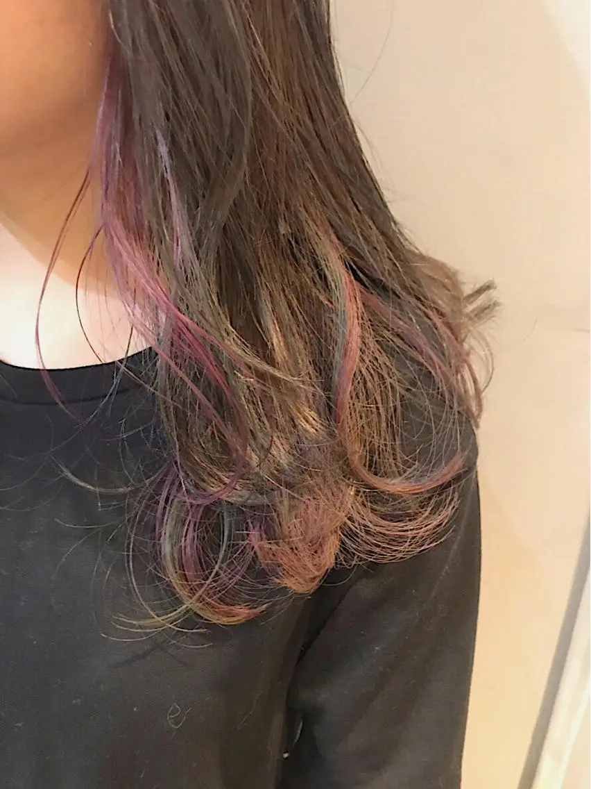 ミディアム カラー ヘアアレンジ ユニコーンカラー lani ブリーチ /ダブルカラーのヘアスタイル
