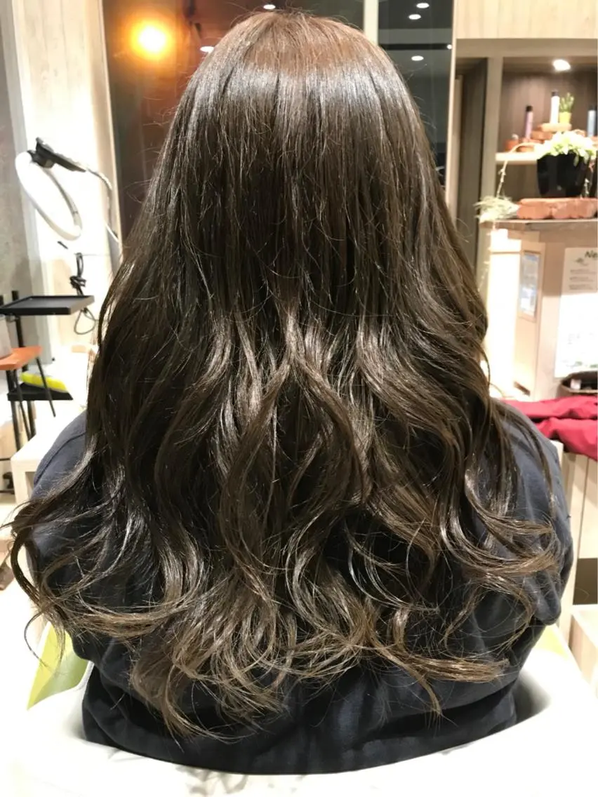 ロング カラー ヘアアレンジ アッシュ 石川 信英のヘアスタイル