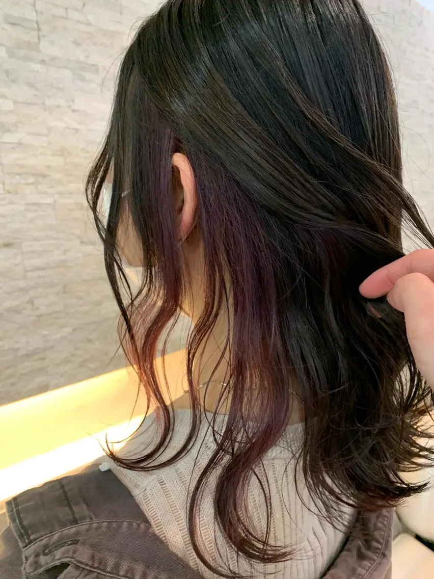 セミロング カラー ヘアアレンジ カシス ラベンダーカラー 🔶似合わせセンター パート/ヤス🔶のヘアスタイル