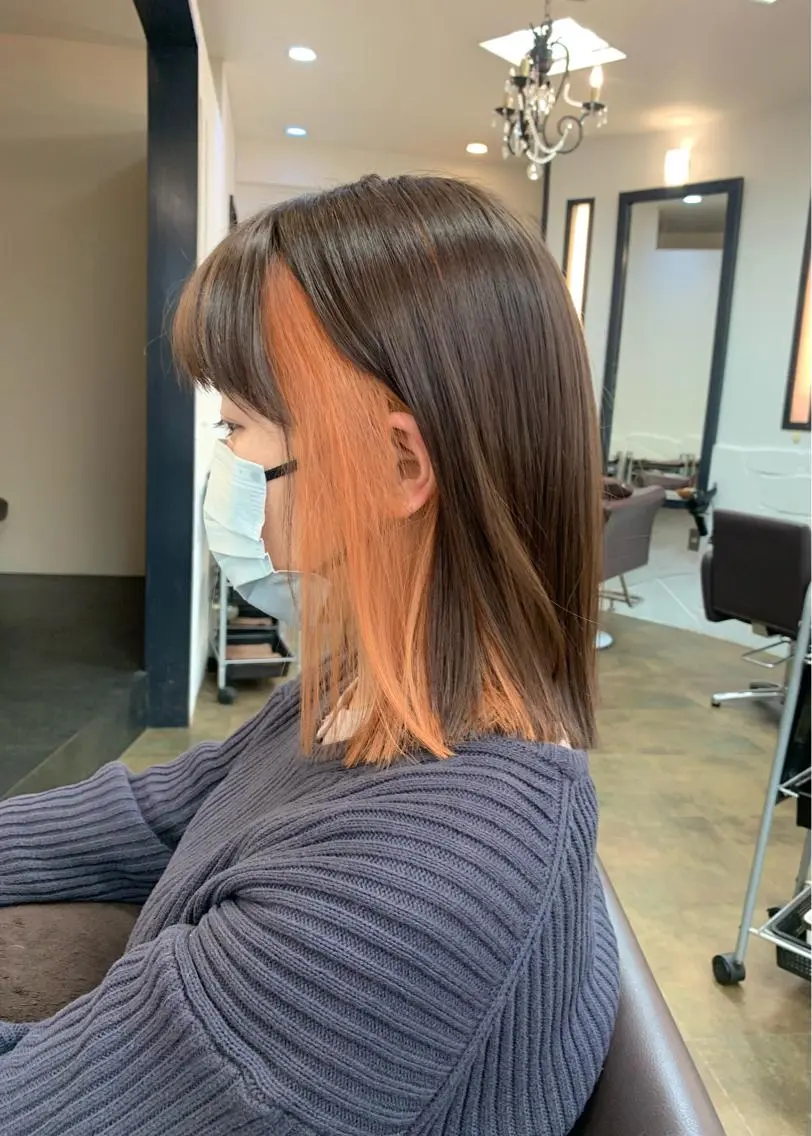 ショート カラー ベージュカラー オレンジ オレンジベージュ ヘアカラー トリートメント 矢野 晃平のヘアスタイル