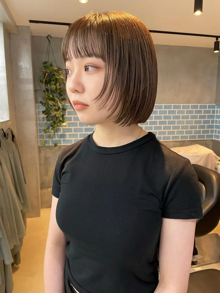 ショート カラー ボブ 顔周りカット カット ヘアカラー トリートメント 👑ボブはお任せ ミヤノ👑のヘアスタイル
