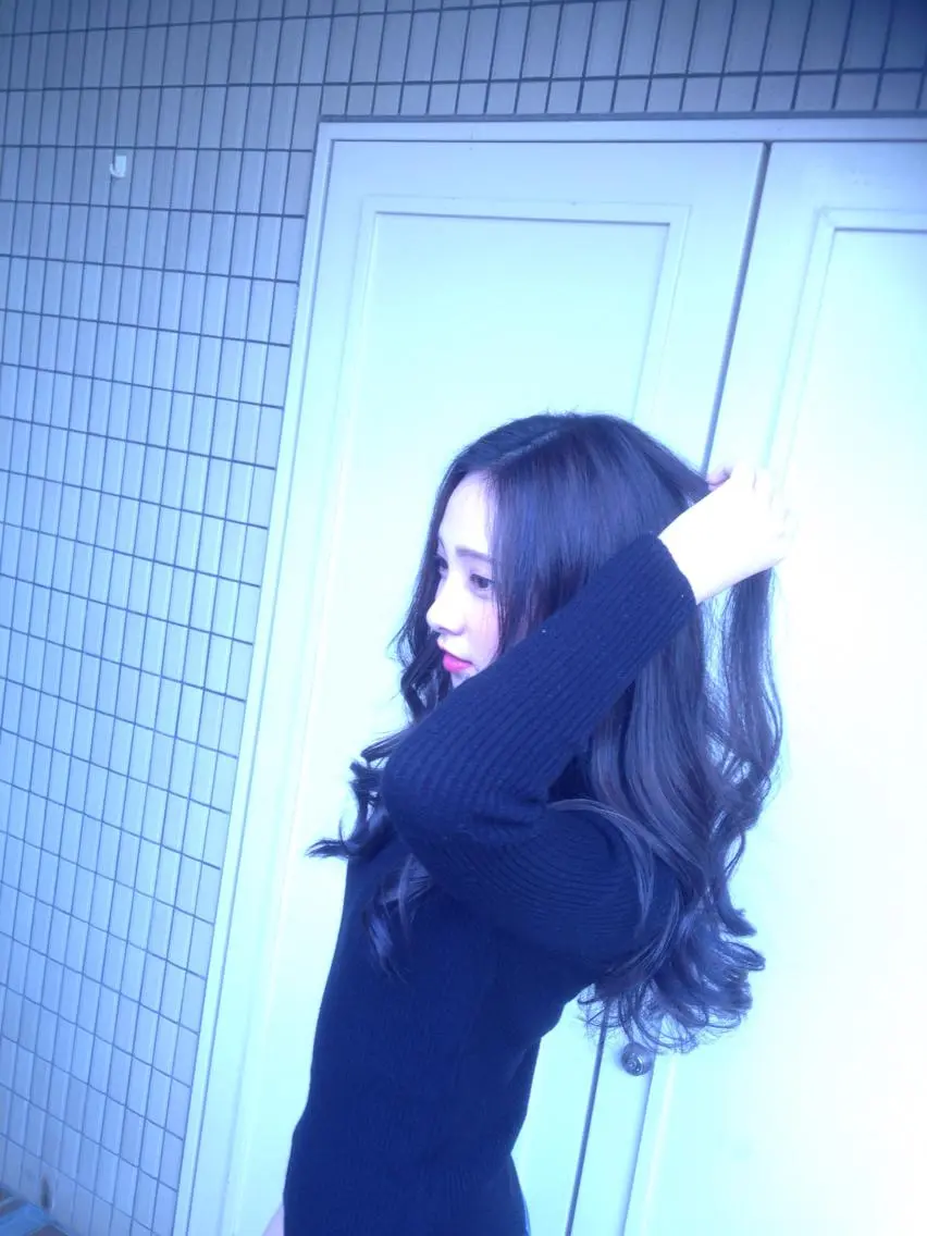 セミロング カラー パーマ ヘアアレンジ 【体験】韓国 メイク&ヘア天神のヘアスタイル