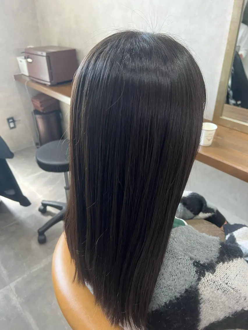 セミロング 天王町×韓国レイヤー 髪質改善 佐藤友茉のヘアスタイル