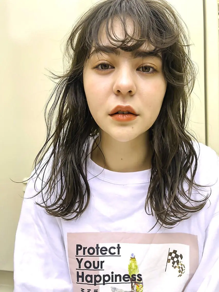 ミディアム カット ヘアカラー トリートメント 一ノ瀬 暁のヘアスタイル