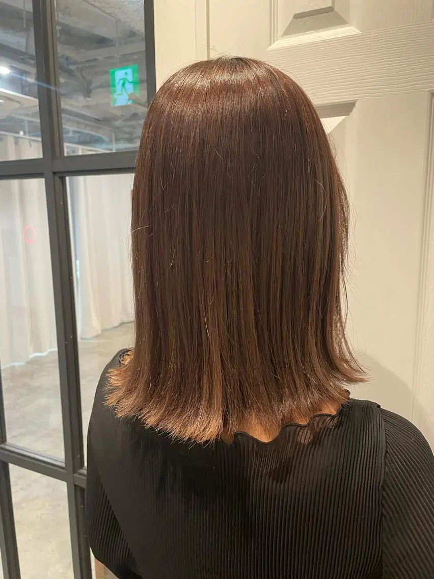 ミディアム カラー ベージュカラー ブリーチ ブラウンカラー ブラウンベージュ ブリーチなしカラー カット ヘアカラー トリートメント 中目黒🌼 🌼ハナのヘアスタイル