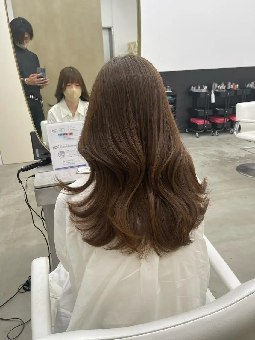 ロング 顔周りカット 韓国風ヘア レイヤーカット カット ヘアカラー だいや/メンズパーマ メンズカット/名古屋のヘアスタイル