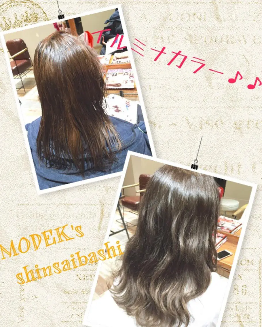 ミディアム カラー アッシュ イルミナカラー オレンジ ハイトーン×髪質改善 KENTAのヘアスタイル