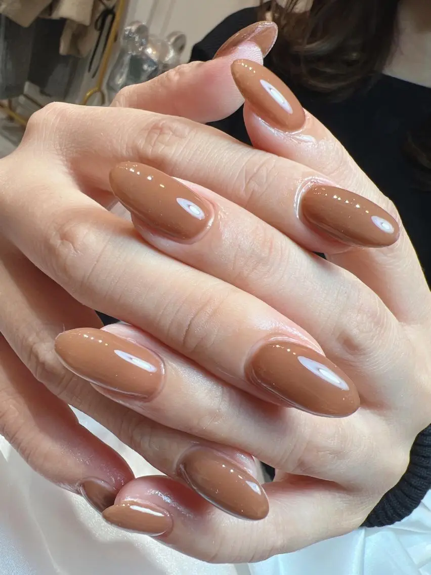 ネイル ワンカラーネイル bijou nails　蓮のネイルデザイン