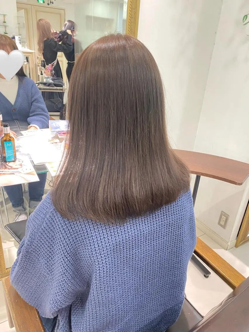 ミディアム カラー ヘアカラー トリートメント ヘアセット 透明感カラー 古山 結季🌙🖤のヘアスタイル