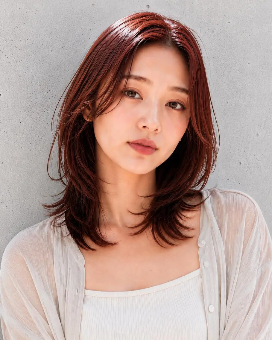 ミディアム 女性カット&カラー モデル⭐️大坂望心のヘアスタイル