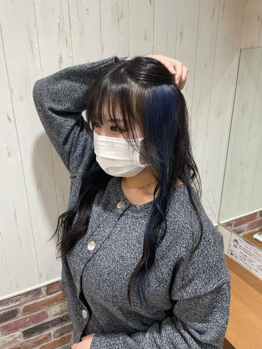ロング カラー ブリーチ ケアブリーチ ダブルカラー イヤリングカラー ハイライトカラー ヘアカラー 中嶋 紘夢のヘアスタイル