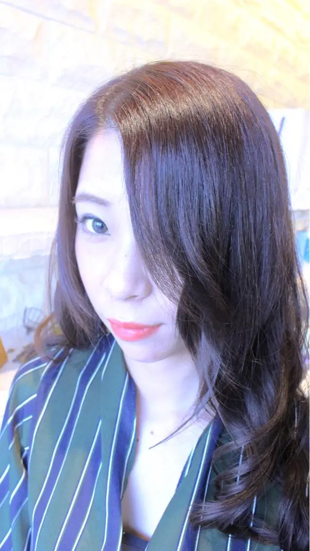 ロング カラー イルミナカラー パープルカラー 土居 正季のヘアスタイル