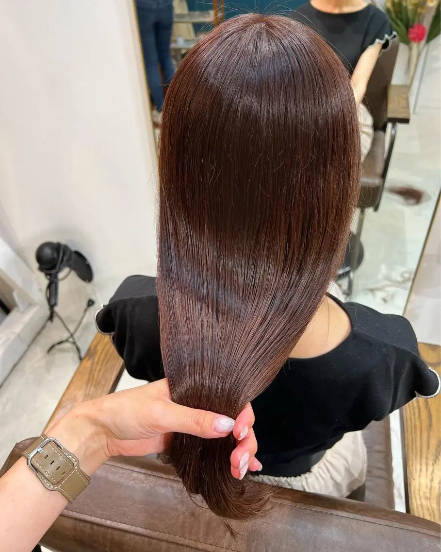 ロング カラー 透明感カラー ピンクカラー バイオレットカラー カット ヘアカラー 縮毛矯正 トリートメント 透明感/縮毛/ボブ CHIHIROのヘアスタイル
