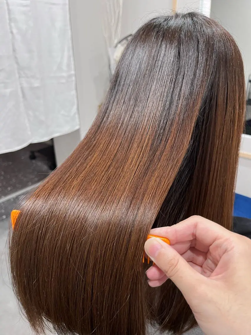 ロング カラー カット 縮毛矯正 トリートメント liL hair サトウリョウタのヘアスタイル