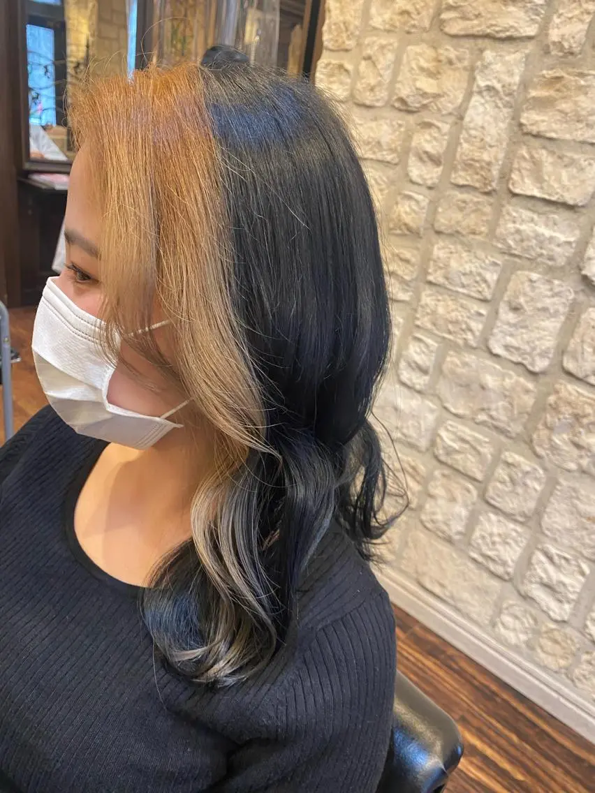 カラー ミストバング ブリーチ  フェイスフレーミング ブリーチカラー⸜♡⸝ クルミ🐍のヘアスタイル