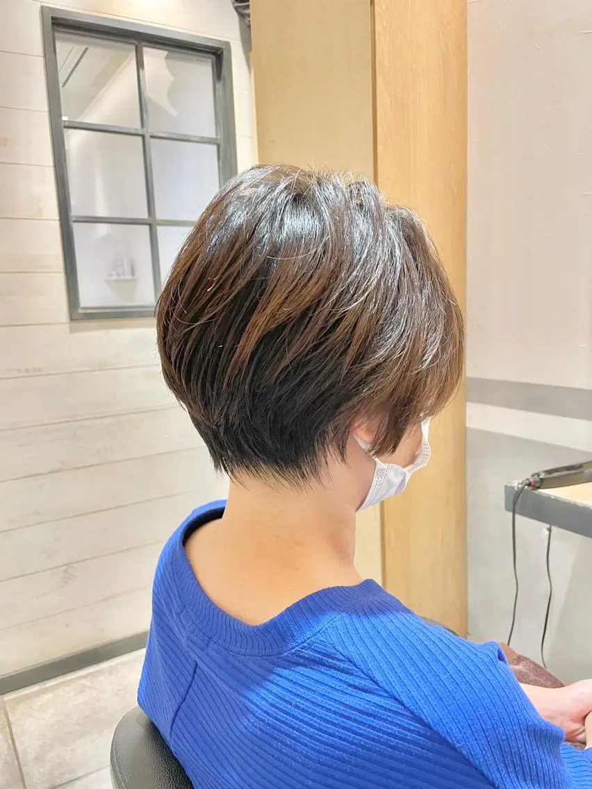 ショート カラー カット ヘアカラー トリートメント ヘアセット 渡部雄大 ショート/縮毛矯正のヘアスタイル