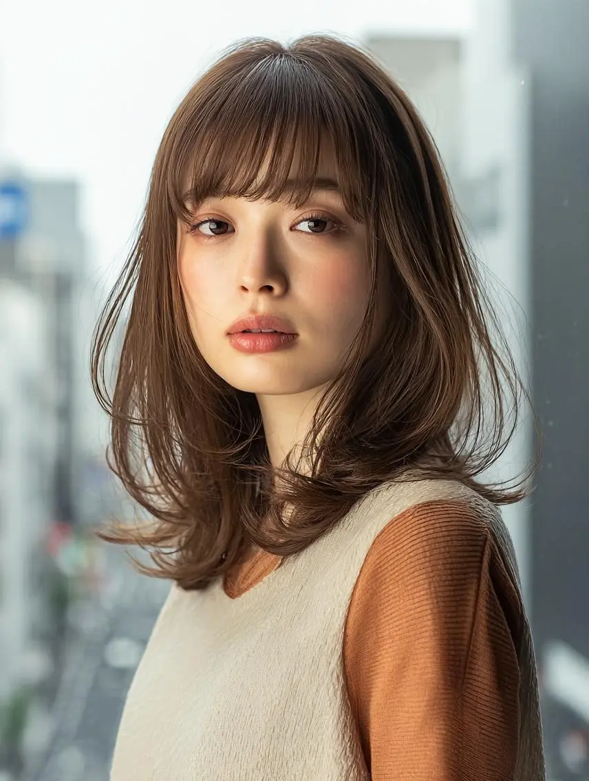 ミディアム 🍒暖色×ハイトーン ×デザイン✨まなりのヘアスタイル