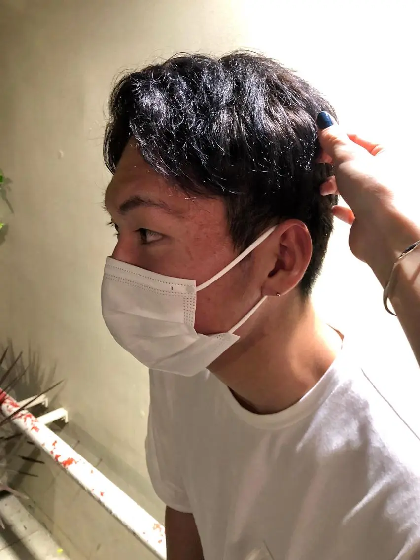 ショート カラー メンズ 抜け感ボブ×パーマ |kazaneのヘアスタイル